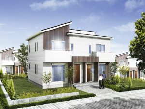 戸建て外観パース・外構付き制作しました